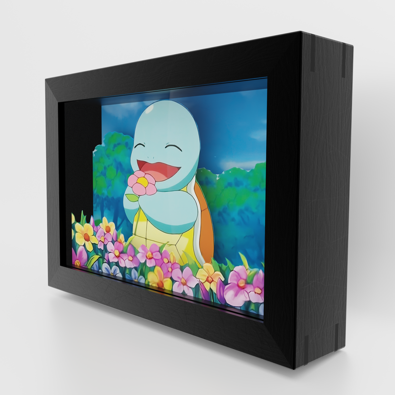 Pokémon - Squirtle entre Flores