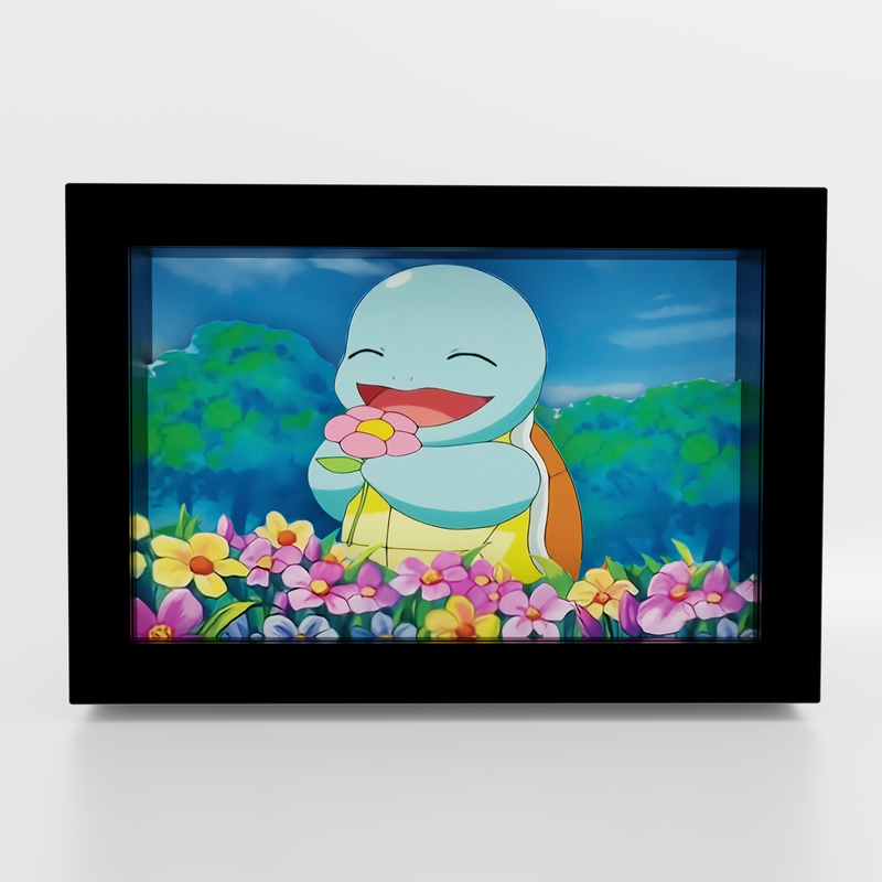 Pokémon - Squirtle entre Flores