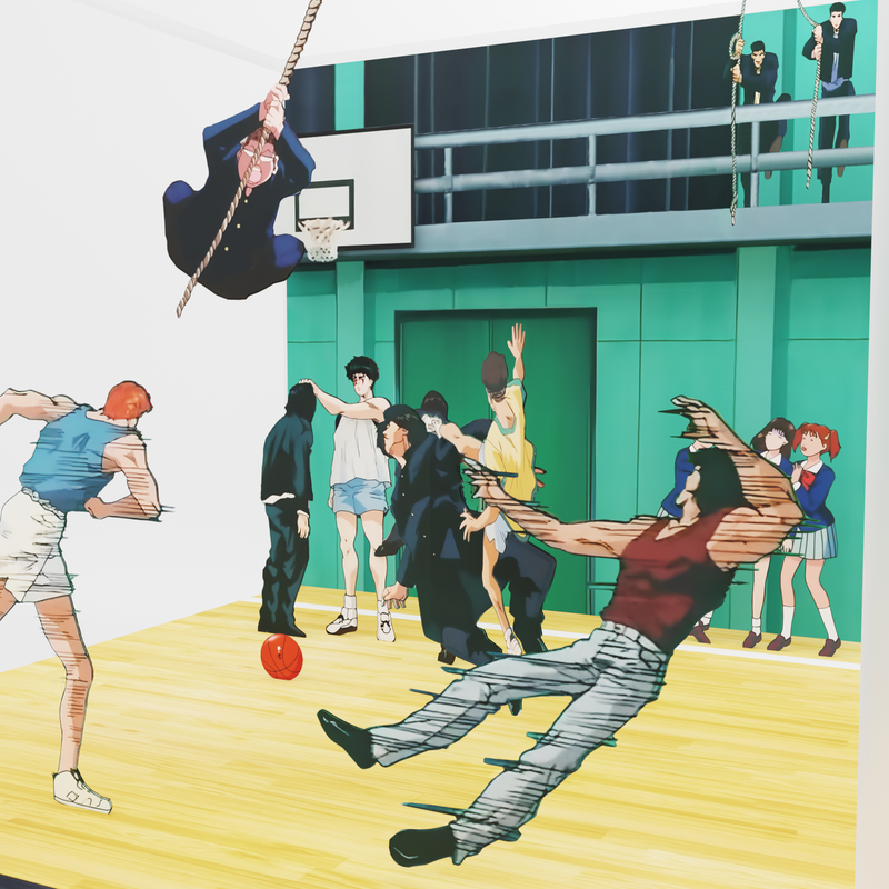 Cubo/Diorama - Slam Dunk - Pelea en el gimnasio